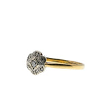 Intricate Daisy - Edwardian English 18K Gold Platinum Natural Diamond Daisy Cluster  Ring (EDR085)