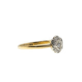 Intricate Daisy - Edwardian English 18K Gold Platinum Natural Diamond Daisy Cluster  Ring (EDR085)