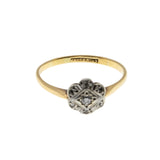 Intricate Daisy - Edwardian English 18K Gold Platinum Natural Diamond Daisy Cluster  Ring (EDR085)