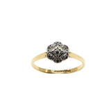 Intricate Daisy - Edwardian English 18K Gold Platinum Natural Diamond Daisy Cluster  Ring (EDR085)