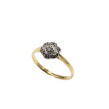 Intricate Daisy - Edwardian English 18K Gold Platinum Natural Diamond Daisy Cluster  Ring (EDR085)
