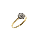 Intricate Daisy - Edwardian English 18K Gold Platinum Natural Diamond Daisy Cluster  Ring (EDR085)