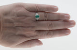 Electrifying - Vintage Platinum Natural Emerald & Diamond Ring (VR806)