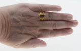 Marquise Royale - Estate 24K Gold Plate Over Sterling Silver Natural Amethyst Filigree Ring (ER416)