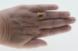 Marquise Royale - Estate 24K Gold Plate Over Sterling Silver Natural Amethyst Filigree Ring (ER416)