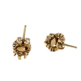Opalescent Coronets - Vintage English 9K Gold Natural Australian Opal Stud Earrings (VE482)