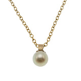 Snow Drop - Vintage 14K Gold Cultured Pearl Pendant & 14K GF Chain (VP249)