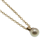 Snow Drop - Vintage 14K Gold Cultured Pearl Pendant & 14K GF Chain (VP249)