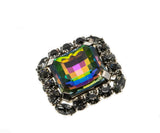 Over The Rainbow - Vintage Silver Crystal Rhinestone Brooch (VBR200)