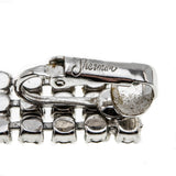 White Wedding - Vintage Signed Sherman Rhodium Plated Austrian Swarovski Crystal Rhinestone Necklace & Earring Set With The Original Box (VN148)