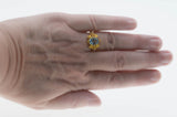 Topaz Royale - Estate 24K Gold Plate Over Sterling Silver Natural Sky Blue Topaz & White Topaz  Intricate Ring (ER419)