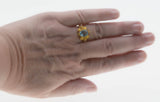 Topaz Royale - Estate 24K Gold Plate Over Sterling Silver Natural Sky Blue Topaz & White Topaz  Intricate Ring (ER419)