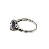 Sweet Lavender - Estate Sterling Silver Natural Amethyst Filigree Ring (ER421)