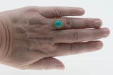 Robins Egg Blue - Vintage English 9K Gold Natural Turquoise Cabochon Ring (VR1027)