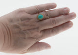 Robins Egg Blue - Vintage English 9K Gold Natural Turquoise Cabochon Ring (VR1027)