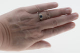 Indigo & Hearts - Estate Sterling Silver Natural Sapphire Filigree Engraved Ring (ER422)