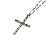 Faith & Devotion- Vintage Silver Plated Crystal Rhinestone Cross Pendant & Chain (VP252)