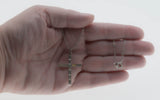 Faith & Devotion- Vintage Silver Plated Crystal Rhinestone Cross Pendant & Chain (VP252)