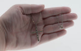 Faith & Devotion- Vintage Silver Plated Crystal Rhinestone Cross Pendant & Chain (VP252)