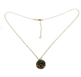 Jeweled Egg - Vintage 10K Gold Garnet & Cloisonné Enamel Egg Pendant & 14K Gold Chain (VP170)