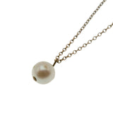 Snow - Vintage Gold Filled Genuine Cultured Pearl Pendant & Chain (VP253)