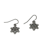 Winter Wonderland - Estate Silver Tone Crystal Rhinestone Dangly Earrings (EE239)