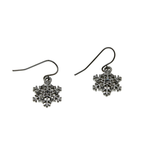 Winter Wonderland - Estate Silver Tone Crystal Rhinestone Dangly Earrings (EE239)