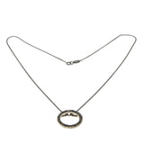 Circle Of Life - Estate Silver Tone Crystal Rhinestone Pendant & Sterling Silver Chain (EP080)