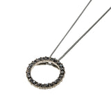 Circle Of Life - Estate Silver Tone Crystal Rhinestone Pendant & Sterling Silver Chain (EP080)