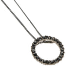Circle Of Life - Estate Silver Tone Crystal Rhinestone Pendant & Sterling Silver Chain (EP080)