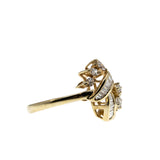 Sparkling Ribbons  - Vintage 14K Gold Natural Diamond Ring (VR1028)