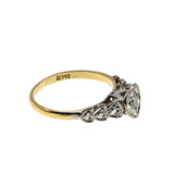 Romantic Proposal - Edwardian English 18K Gold & Platinum Natural 'Old European Cut' Diamond Heart Engagement Ring (EDR091)