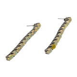 Colour Play - Estate Sterling Silver Natural Opal Linear Earrings (EE240)