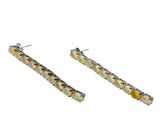 Colour Play - Estate Sterling Silver Natural Opal Linear Earrings (EE240)