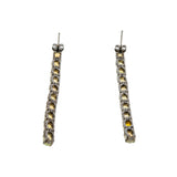 Colour Play - Estate Sterling Silver Natural Opal Linear Earrings (EE240)