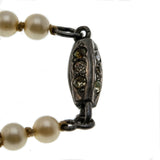 Faux Fabulous - Art Deco Silver Faux Pearl & Paste Necklace Strand (ADN074)