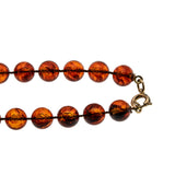 Sarah Coventry - Vintage Gold Plated Simulated Amber Bead Necklace & Earring Set (VN228)