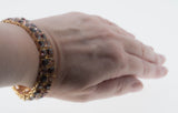 Autumn Hues - Vintage Gold Plated Crystal Rhinestone Tennis Bracelet (VB126)