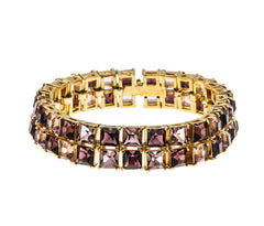 Autumn Hues - Vintage Gold Plated Crystal Rhinestone Tennis Bracelet (VB126)