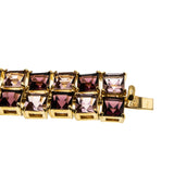 Autumn Hues - Vintage Gold Plated Crystal Rhinestone Tennis Bracelet (VB126)