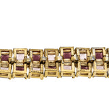 Autumn Hues - Vintage Gold Plated Crystal Rhinestone Tennis Bracelet (VB126)