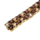 Autumn Hues - Vintage Gold Plated Crystal Rhinestone Tennis Bracelet (VB126)