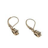 Snow Drops - Vintage 10K Gold Natural Australian Opal French Lever-Back Dangly Earrings (VE483)