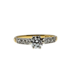 Antique Proposal - Edwardian Signed 'Ryrie' 18K Gold Natural Old European Cut Diamond Engagement Ring (EDR093)