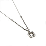 Linear Lines - Estate Art Deco Revival Italian 14K White Gold Diamond Necklace (EN022)