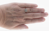 Sparkling Daisy - Edwardian English Platinum 18K Gold Natural 'Old European Cut' Diamond Flower Ring (EDR095)