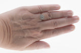 Sparkling Daisy - Edwardian English Platinum 18K Gold Natural 'Old European Cut' Diamond Flower Ring (EDR095)
