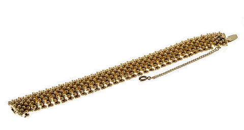 Rosette Adornment - Vintage Retro Gold Plated Cannetille Stylized Bracelet (VBR204)