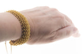 Rosette Adornment - Vintage Retro Gold Plated Cannetille Stylized Bracelet (VBR204)