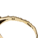 A Moment In Time - Georgian 14K Gold, Silver Natural Dutch Rose Cut Diamond Carved Daisy Cluster Ring (GR033)